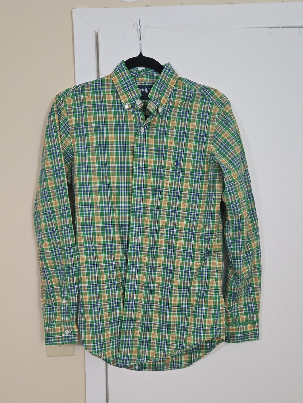 Polo by Ralph Lauren Green, Yellow & Blue Plaid Button-Down Shirt